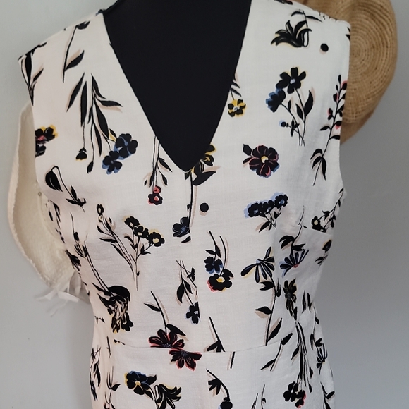 Ann Taylor White Floral Midi Dress - Picture 3 of 8